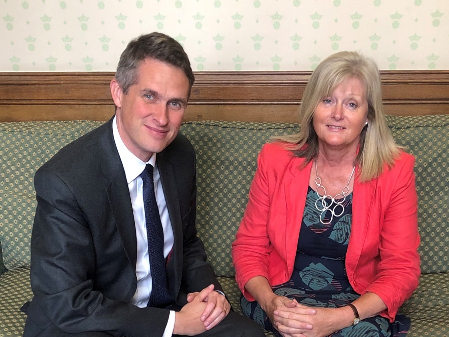 Anne Main MP with Education Secretary Gavin Williamson