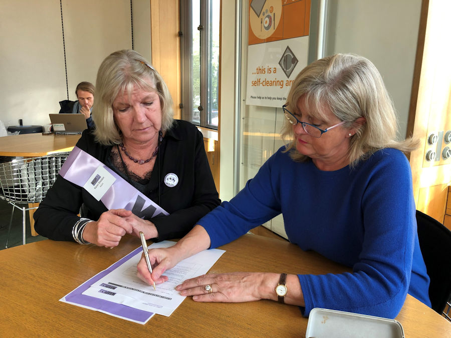 Anne pictured during her meeting with a WASPI women representative in Parliament.