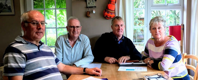 Anne Main with STAQS representatives Cavan McDonald, John Hale and Nigel Green