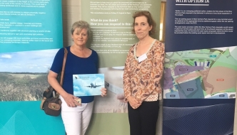 Anne Main attends the Luton Airport consultation event at the Jubilee Centre