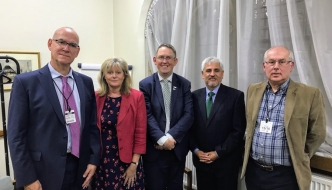 Peter Crowder (STAQS), Anne Main MP, Paul Maynard MP, Claudio Duran (STAQS) and Nigel Green (STAQS)