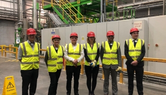 Anne Main MP leads a delegation of MPs to the Veolia plastics recycling plant in Dagenham
