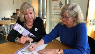 Anne pictured during her meeting with a WASPI women representative in Parliament.