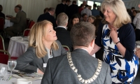 Anne Main joins local business owners and employees at the St Albans Chamber of Commerce Business Breakfast