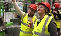 Anne Main MP leads a delegation of MPs to the Veolia plastics recycling plant in Dagenham